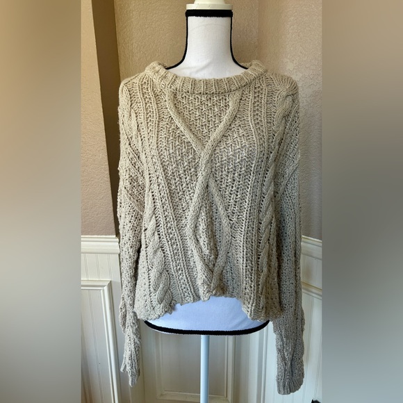 Free People - Cutting edge cable cropped sweater (NWOT) - Picture 1 of 8